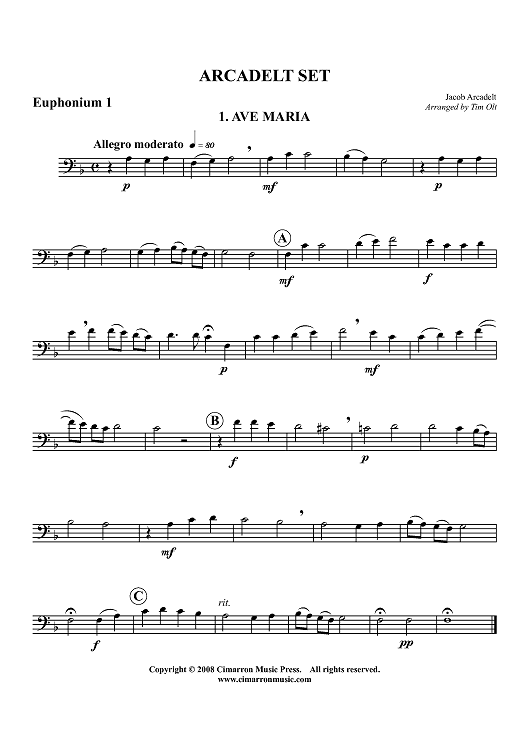 Arcadelt Set - Euphonium 1 BC/TC