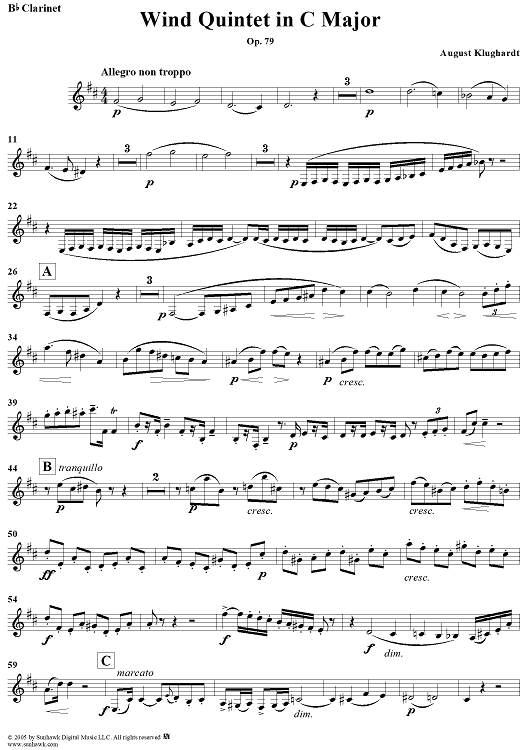 Wind Quintet in C Major, Op. 79 - Clarinet