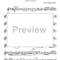 Bourrée - from Suite #3 in D Major - Part 1 Flute, Oboe or Violin