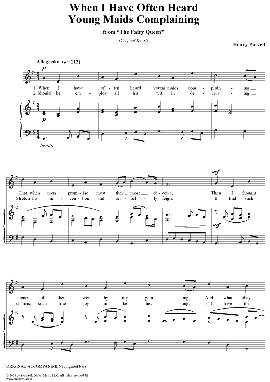 When I Have Often Heard Young Maids Complaining