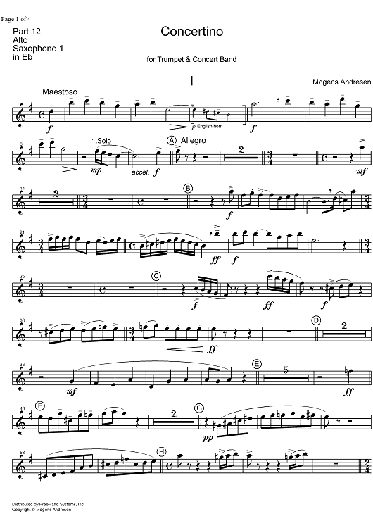 Concertino - E-flat Alto Saxophone 1