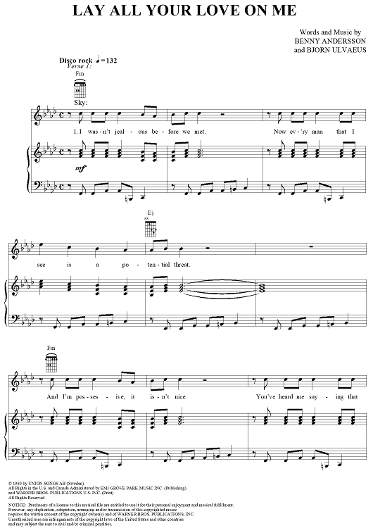 Lay All Your Love on Me