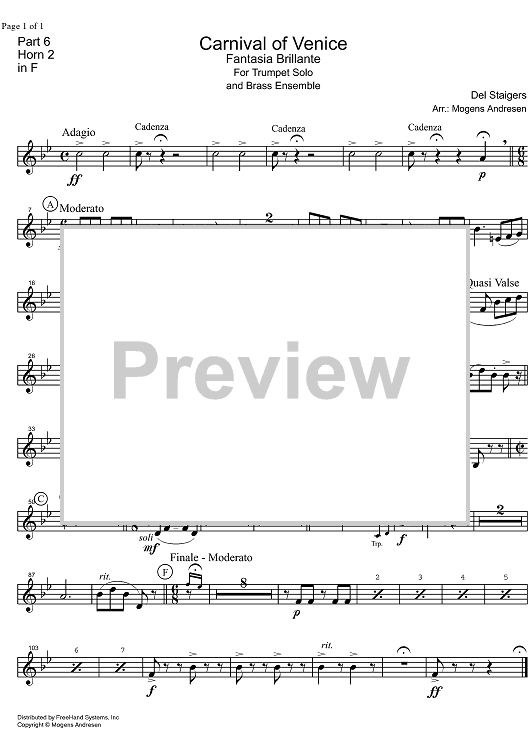 Carnival of Venice - Fantasia Brillante - Horn in F 2