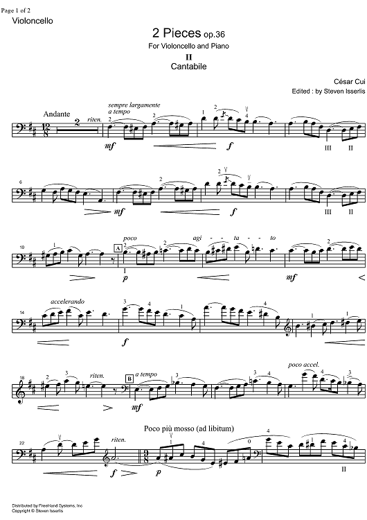 Cantabile Op.36 No. 2 - Cello