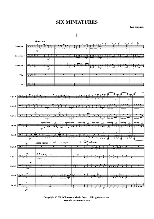 Six Miniatures (short pieces) - Score