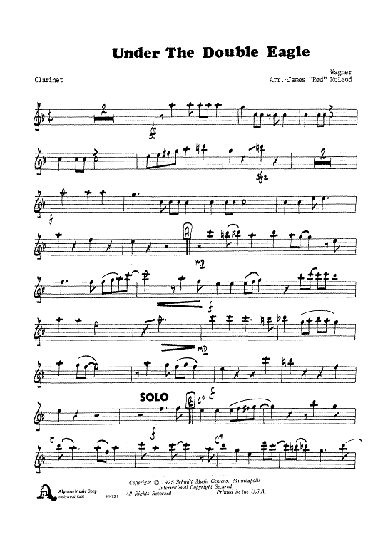 Under The Double Eagle - Clarinet