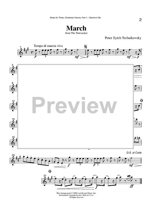 March from the Nutcracker - Part 1 Clarinet in Bb