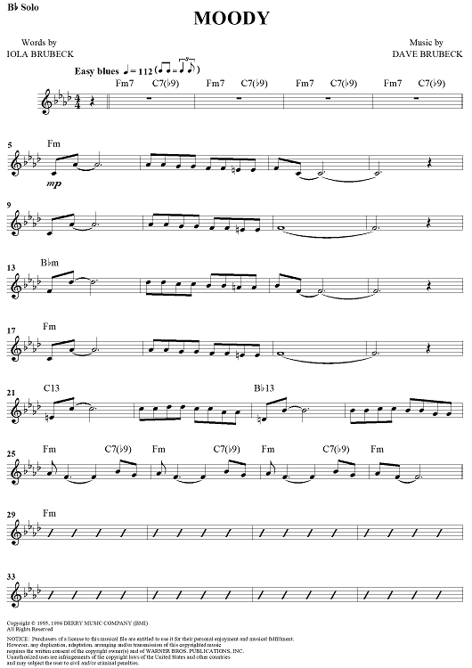 Moody - B-flat Instrument