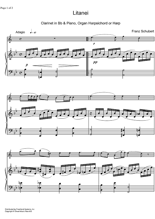 Litanei auf das Fest Allerseelen D343 - Score