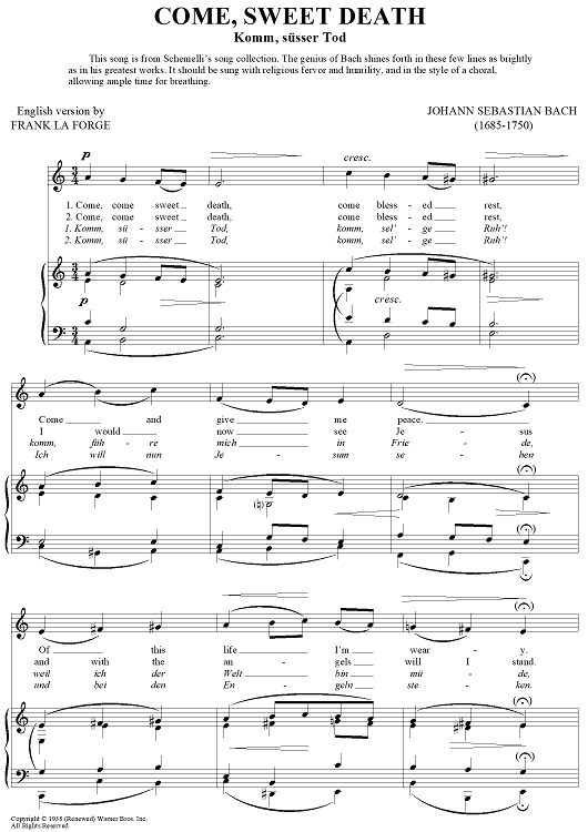 Come, Sweet Death (Komm, süsser Tod)
