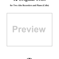 12 Original Trios for Two Alto (F) Recorders and Piano - Alto Recorder 2