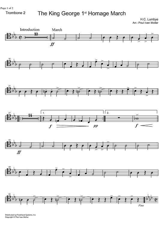 King George 1st Homage March - Trombone 2