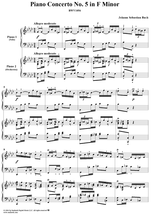 Piano Concerto in F Minor, BWV1056