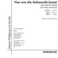 Mignon: Nur wer die Sehnsucht kennt Op.98a No. 3