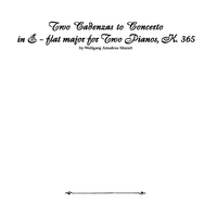 Cover Page (Two Cadenzas to Concerto in Eb major for Two Pianos, K. 365) - Bonus Material