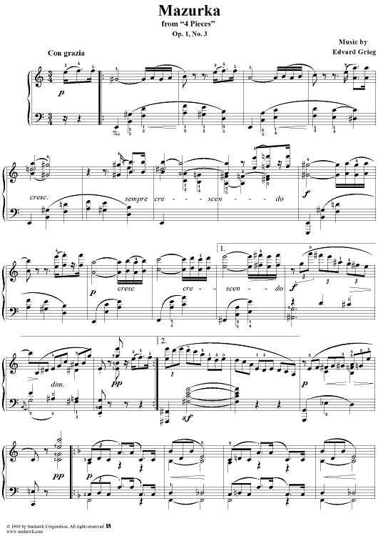 Mazurka - No. 3 from "4 Pieces" Op. 1