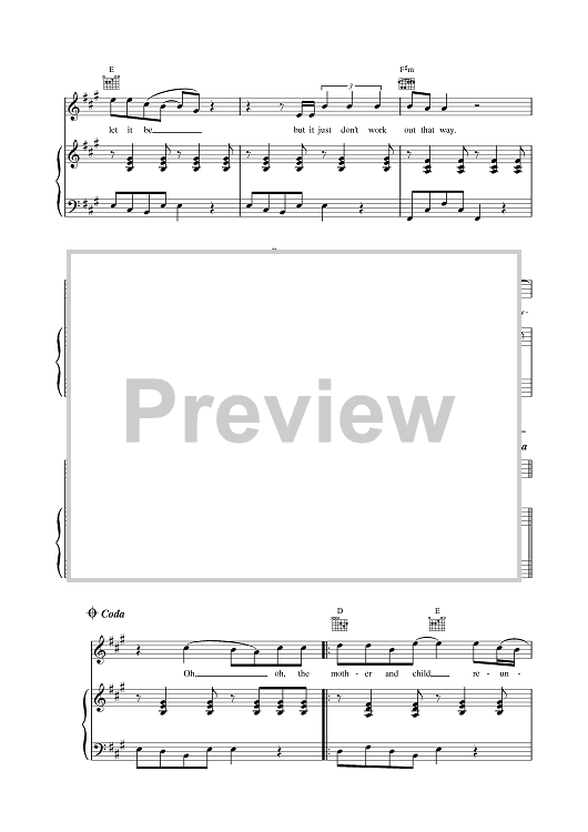 Mother And Child Reunion" Sheet Music by Paul Simon for Piano/Vocal