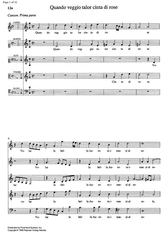 Quando veggio talor cinta di rose