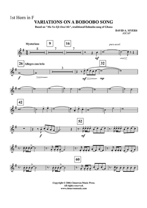 Variations on a Boboobo Song - Horn 1 in F