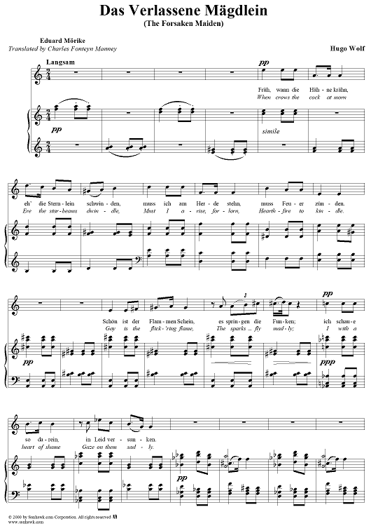 Das verlassene Mägdlein, No. 7 from "Mörike Lieder"