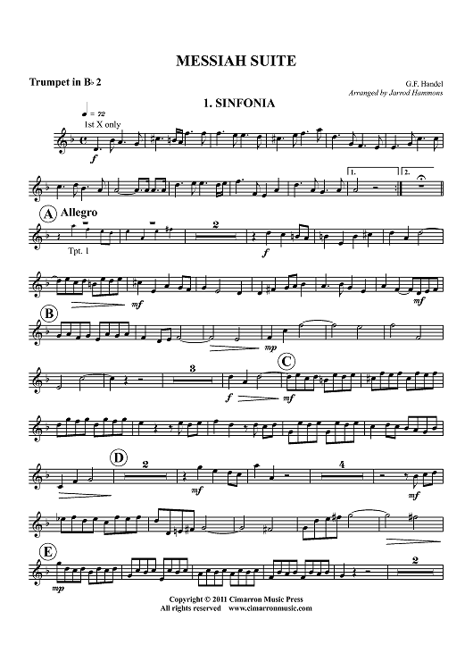 Messiah Suite - Trumpet 2 in Bb