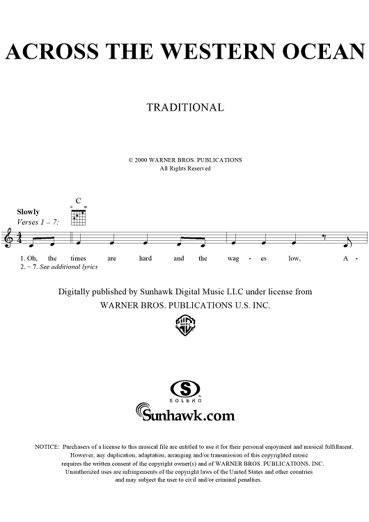 Across the Western Ocean