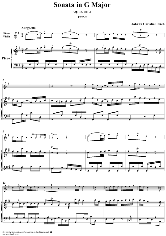 Sonata in G Major, Op. 16, No. 2 - Piano