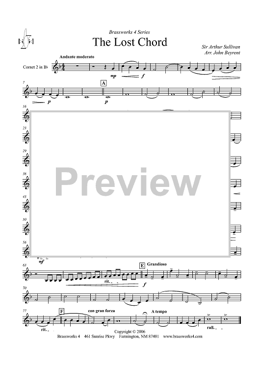 The Lost Chord - Cornet 2/Trumpet 2