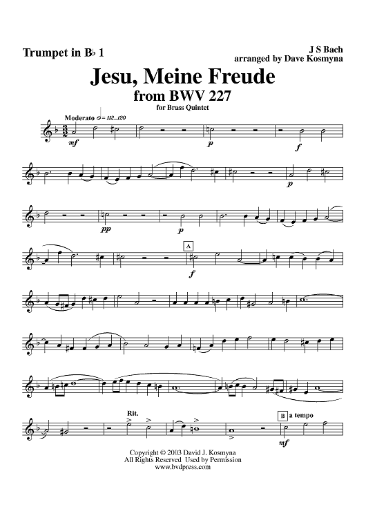 Jesu, Meine Freude - Trumpet 1