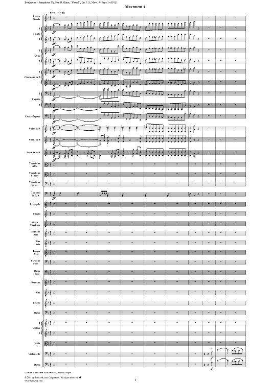 Symphony No. 9, Movement 4 - Full Score