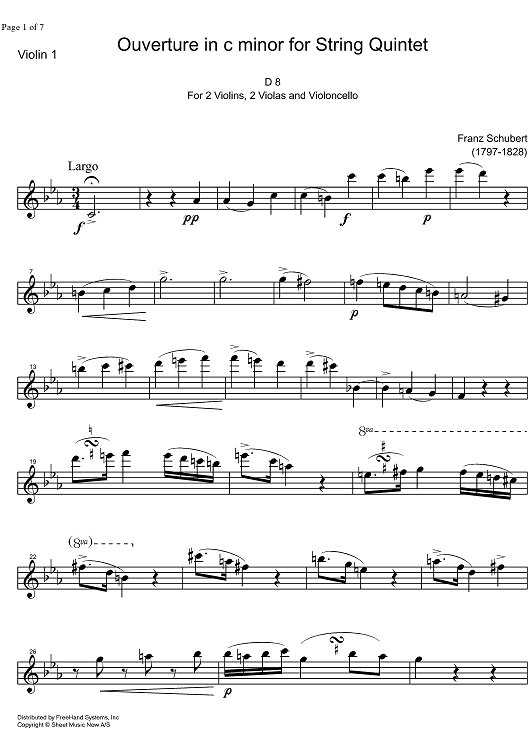 Overture c minor D8 - Violin 1