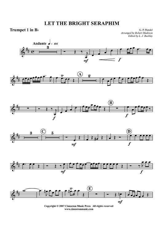 Let the Bright Seraphim - Trumpet 1 in Bb
