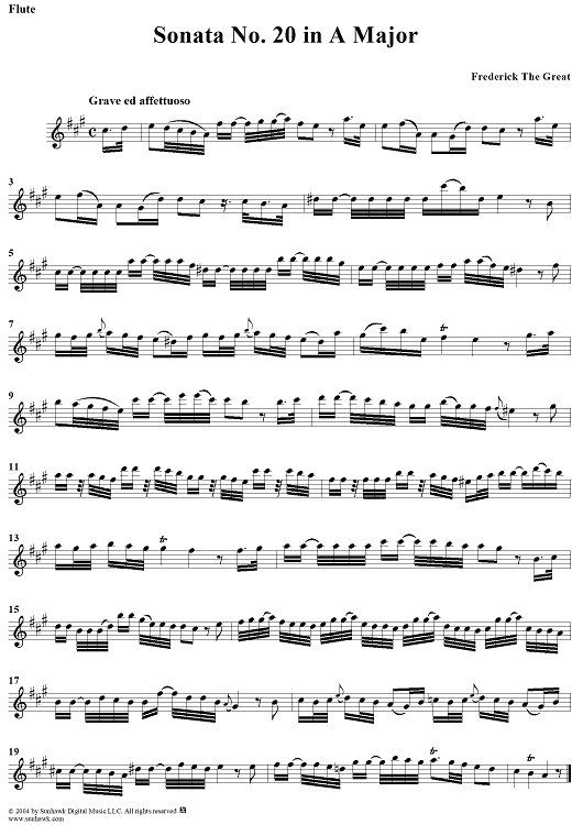 Sonata No. 20 in A Major - Flute