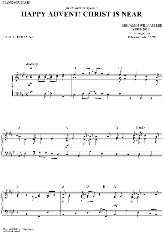 Happy Advent!  Christ Is Near - Piano Guitar)