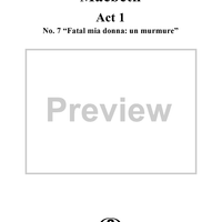 Macbeth, Act 1, No. 7, Scena and Duet. "Fatal mia donna: un murmure"