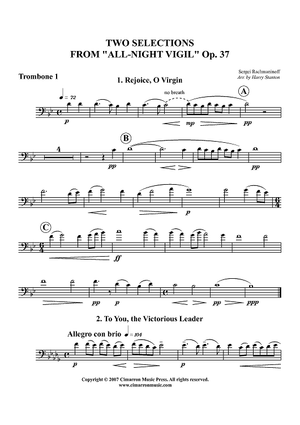 Two Selections from "All-Night Vigil," Op. 37 - Trombone 1