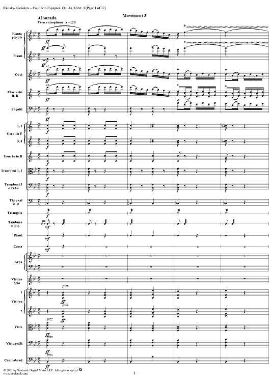 Capriccio Espagnol, Op. 34, III. Alborada