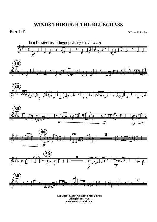 Winds Through the Bluegrass - Horn in F