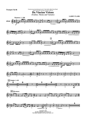 Da Vincian Visions (Fanfare, Theme and Variants) - Trumpet 3 in Bb