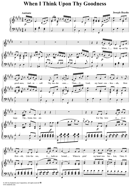 When I Think Upon Thy Goodness