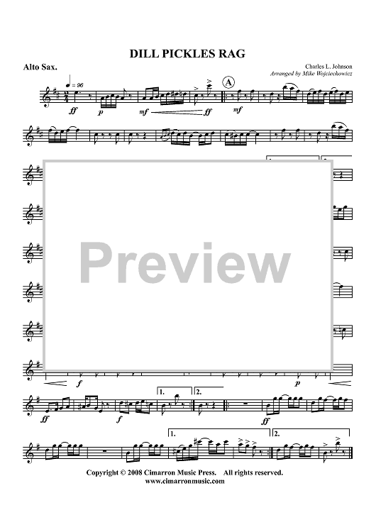 Dill Pickles Rag - Alto Sax