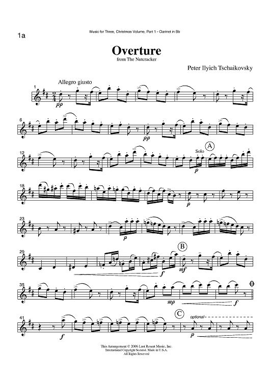 Overture from The Nutcracker - Part 1 Clarinet in Bb