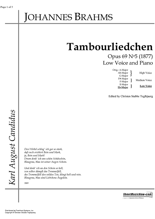 Tambourliedchen Op.69 No. 5