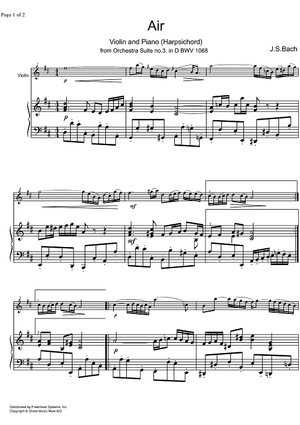 Air D Major BWV 1068 - Score