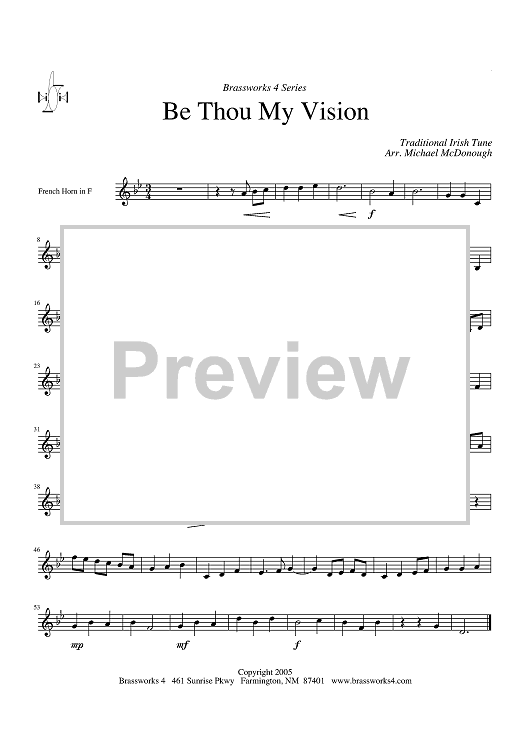Be Thou My Vision - Horn in F