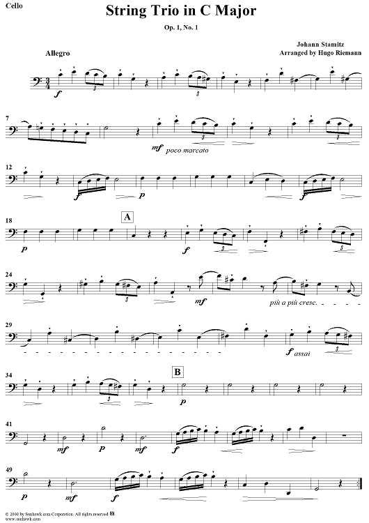 String Trio in C Major, Op.1, No. 1 - Cello
