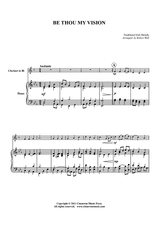 Be Thou My Vision - Piano Score