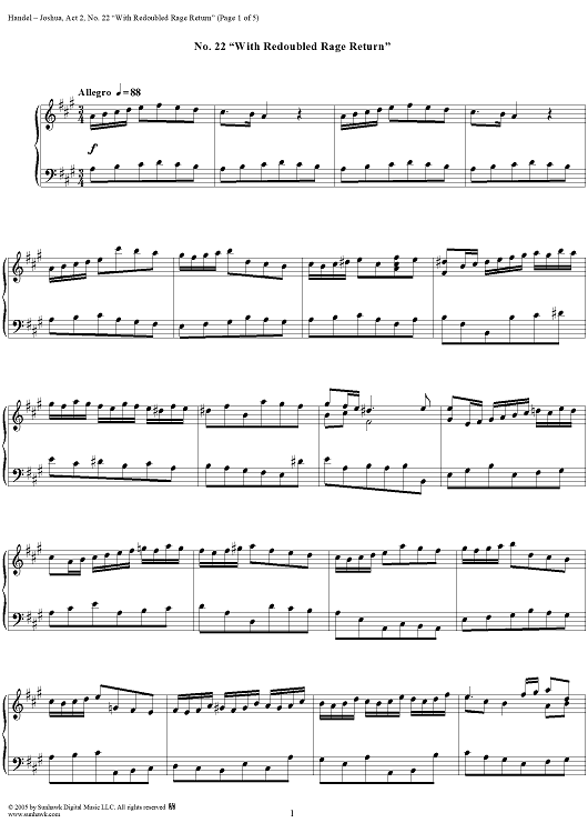 Joshua, Act 2, No. 22: "With redoubled rage return"