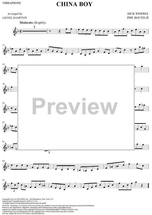 China Boy - Vibraphone