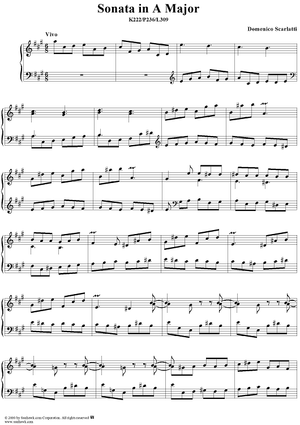 Sonata in A major, K222